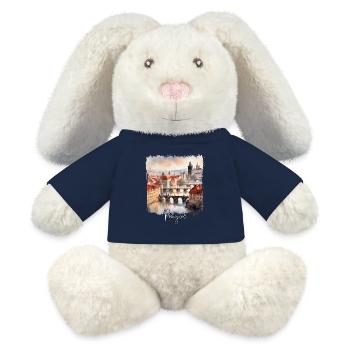 Watercolour from Prague, Prague Czech Republic - MiniFeet® RecycelHase® Bunny Cream - french navy - Front