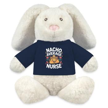 Nacho Average Nurse Humour Design - Lapin en peluche recyclé MiniFeet® Crème - bleu marine - Devant