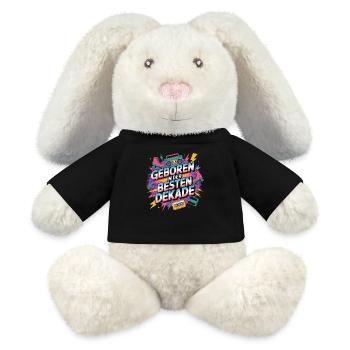Born in the best decade - MiniFeet® RecycelHase® Bunny Cream - black - Front