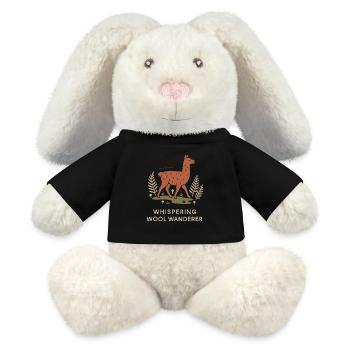 Cottagecore Lama Ästhetisches Süßes Nutztier - MiniFeet® RecycelHase® Creme - Schwarz - Vorne