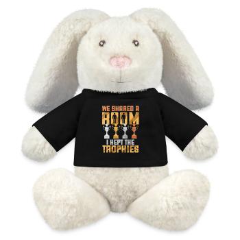 Fratrie Rivalité Frère Soeur - Lapin en peluche recyclé MiniFeet® Crème - noir - Devant