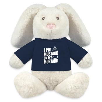 I Put Mustard on My Mustard - MiniFeet® RecycelHase® Bunny Cream - french navy - Front