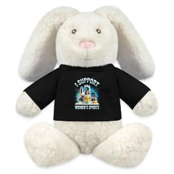 Je soutiens le bootleg inportable du sport féminin - Lapin en peluche recyclé MiniFeet® Crème - noir - Devant