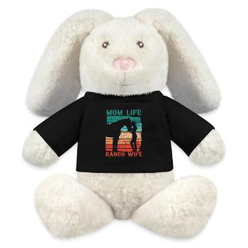 Épouse d’une mère fermière - Lapin en peluche recyclé MiniFeet® Crème - noir - Devant