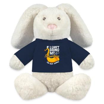 Membre de l’orchestre du saxophoniste drôle - Lapin en peluche recyclé MiniFeet® Crème - bleu marine - Devant