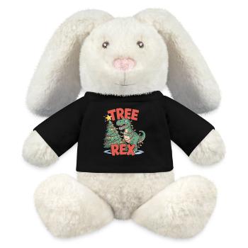 Tree-Rex Motiv für Kinder & Erwachsene - MiniFeet® RecycelHase® Creme - Schwarz - Vorne