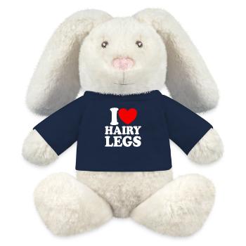 I Love Hairy Legs (Red Heart) – Funny - MiniFeet® RecycelHase® Bunny Cream - french navy - Front