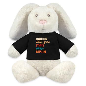 Wadden Sea LONDON NEW YORK PARIS BÜSUM Funny - MiniFeet® RecycelHase® Bunny Cream - black - Front