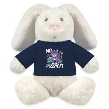 Rebellious Cat No Pussycat Design - MiniFeet® RecycelHase® Bunny Cream - french navy - Front
