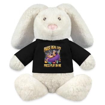 Funny Gaming Gamer Cat - MiniFeet® RecycelHase® Bunny Cream - black - Front