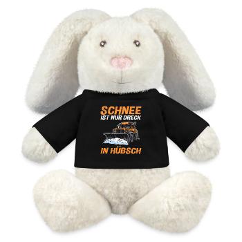 Schneeräumer SCHNEE IST NUR DRECK IN HÜBSCH - MiniFeet® RecycelHase® Creme - Schwarz - Vorne