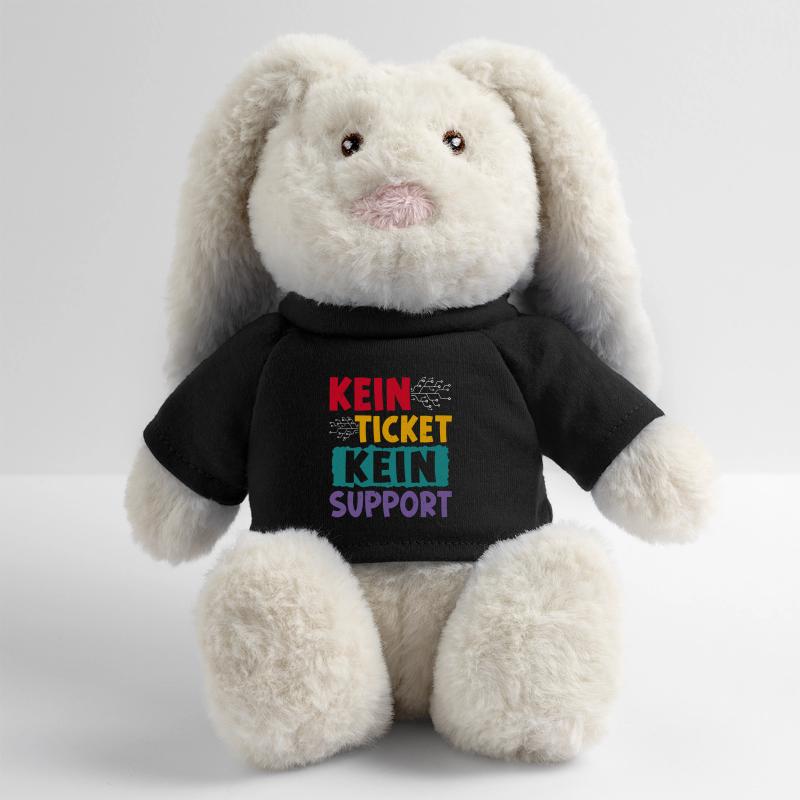 Ordinateur de nerd PAS DE TICKET PAS DE PROBLÈME DRÔLE Lapin en peluche recyclé MiniFeet® Crème