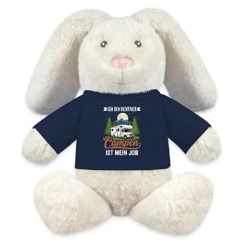 Retired job: camping! – Humorous camper design - MiniFeet® RecycelHase® Bunny Cream - french navy - Front