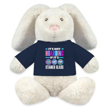Art du vitrail Artiste du vitrail - Lapin en peluche recyclé MiniFeet® Crème - bleu marine - Devant