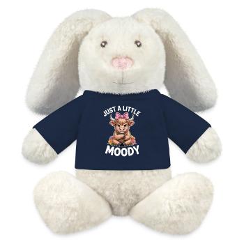 Highland Cattle Sayings Moody Funny Gift - MiniFeet® RecycelHase® Bunny Cream - french navy - Front