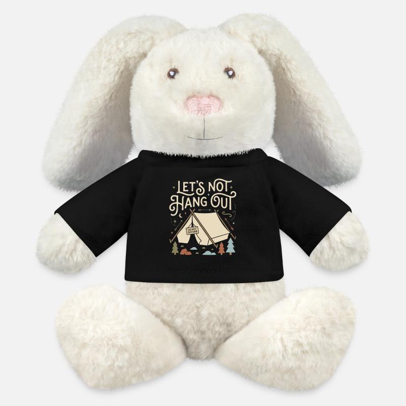 Lets Not Hang Out Camping Do Not Disturb - MiniFeet® RecycelHase® Creme - Schwarz