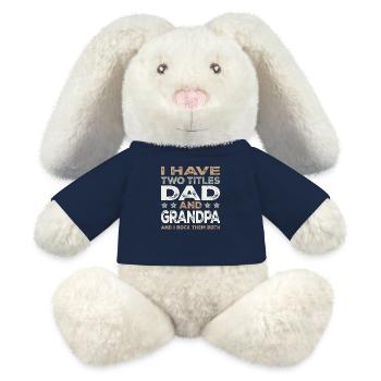 Dad and Grandpa I Rock Them Both Proud Family  - MiniFeet® RecycelHase® Bunny Cream - french navy - Front