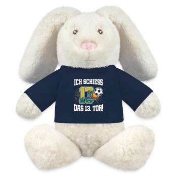 Ich Schiess 13. Tor Lustig 13. Geburtstag Fußball - MiniFeet® RecycelHase® Creme - French Navy - Vorne