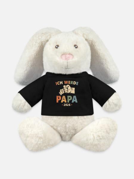 Ich Werde Papa 2026 - MiniFeet® RecycelHase® Creme - Schwarz