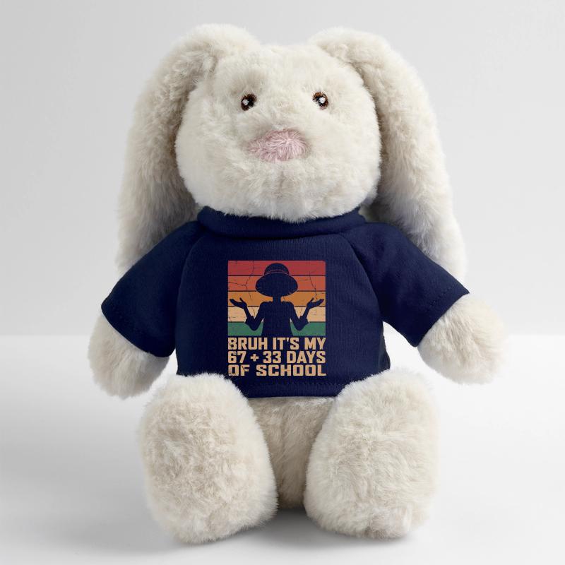 Mec, c’est mes 100 derniers jours d’école Lapin en peluche recyclé MiniFeet® Crème