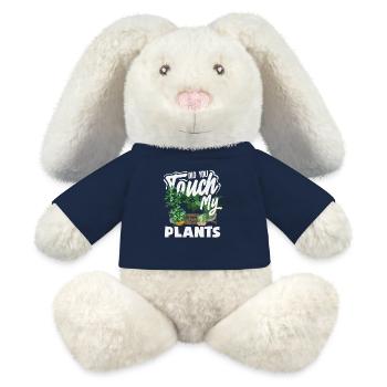 Berühre Meine Pflanzen Lustig Pflanzenliebhaber - MiniFeet® RecycelHase® Creme - French Navy - Vorne