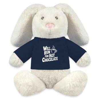 Courra pour le chocolat chaud - Lapin en peluche recyclé MiniFeet® Crème - bleu marine - Devant
