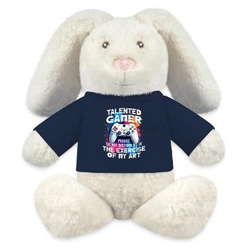 Gamer gaming enthusiast video games console funny - MiniFeet® RecycelHase® Bunny Cream - french navy - Front