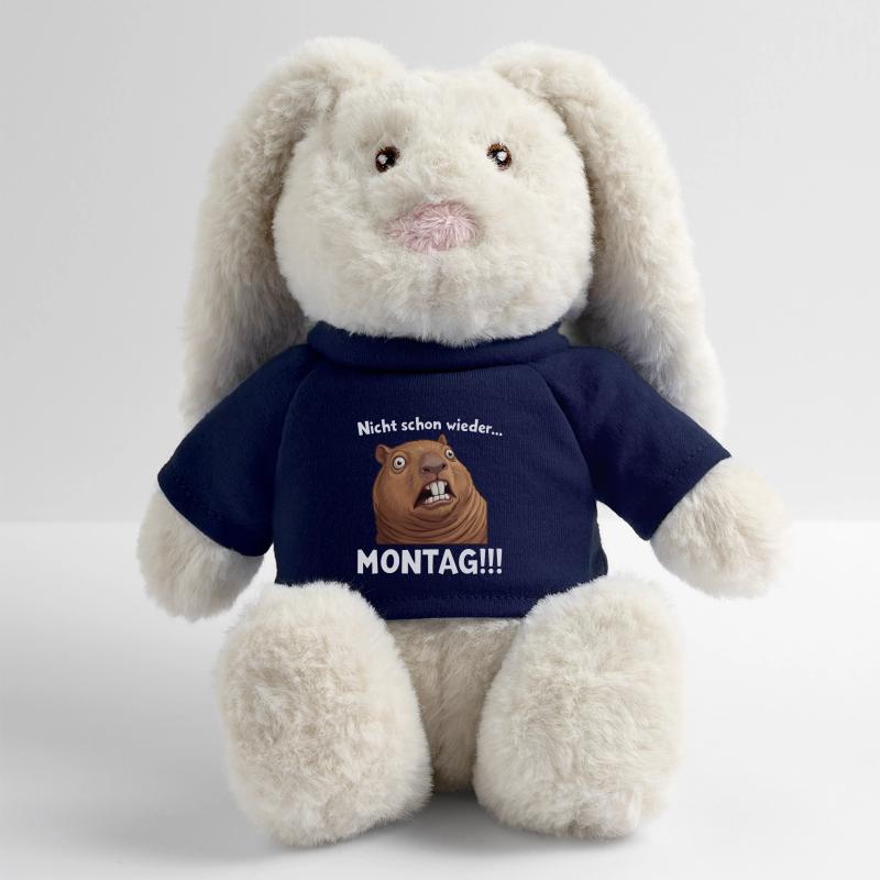 Capybara saying: Not Monday again! MiniFeet® RecycelHase® Bunny Cream