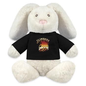 Climbers Do It On The Wall Klettern Berge Retro - MiniFeet® RecycelHase® Creme - Schwarz - Vorne