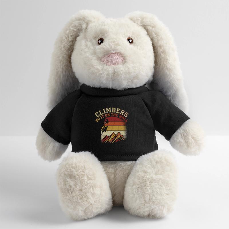 Climbers Do It On The Wall Climbing Mountains Retro MiniFeet® RecycelHase® Bunny Cream