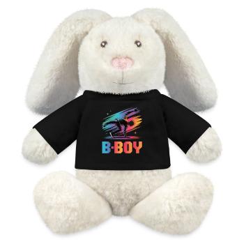 B-Boy Breakdance Streetstyle Breakdancer - Lapin en peluche recyclé MiniFeet® Crème - noir - Devant