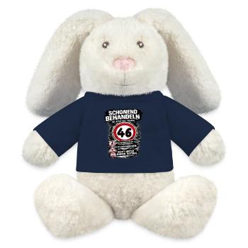 Treat Gently Traffic Sign 46 Birthday - MiniFeet® RecycelHase® Bunny Cream - french navy - Front