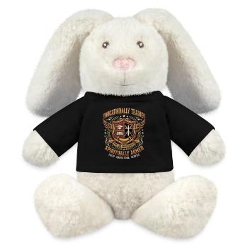 Educationally Trained Spiritually Armed - MiniFeet® RecycelHase® Creme - Schwarz - Vorne