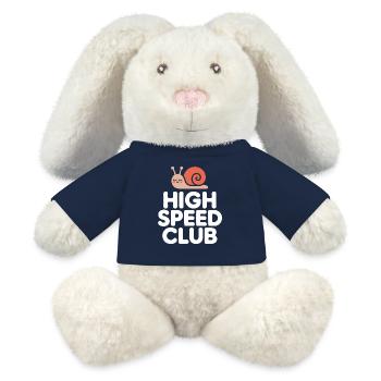 Vis à grande vitesse - Lapin en peluche recyclé MiniFeet® Crème - bleu marine - Devant