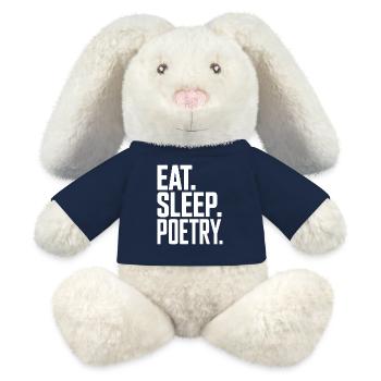 Eat, Sleep Poesie-Typografie - MiniFeet® RecycelHase® Creme - French Navy - Vorne