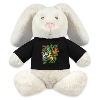 Fête du zoo Safari Animals Jungle Zoo Anniversaire - Lapin en peluche recyclé MiniFeet® Crème - noir - Devant