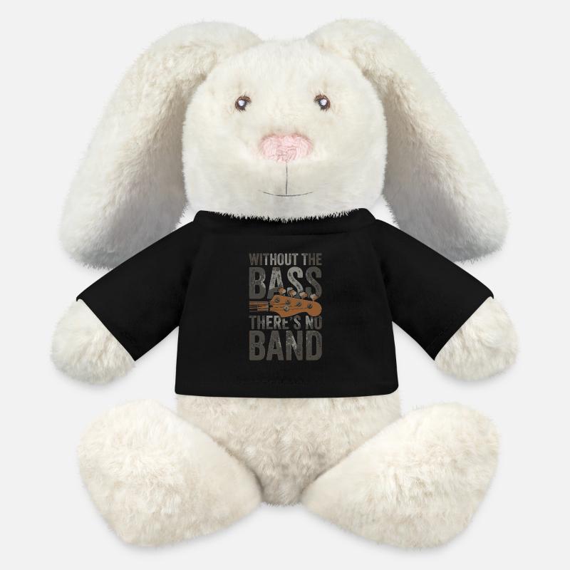 Conception de la basse – Sans la basse - Lapin en peluche recyclé MiniFeet® Crème - noir