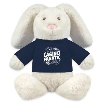 Casino Gambler Casino Fanatic Gambling - Lapin en peluche recyclé MiniFeet® Crème - bleu marine - Devant