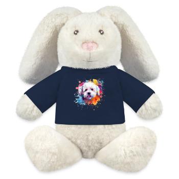 Splash Art Bichon Fris Dog Colorful - MiniFeet® RecycelHase® Bunny Cream - french navy - Front