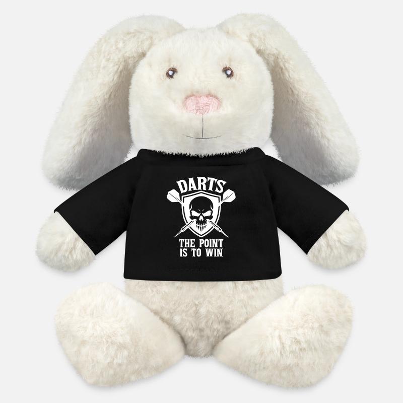 Darts The Point Is To Win Skull Shield Sport - MiniFeet® RecycelHase® Creme - Schwarz