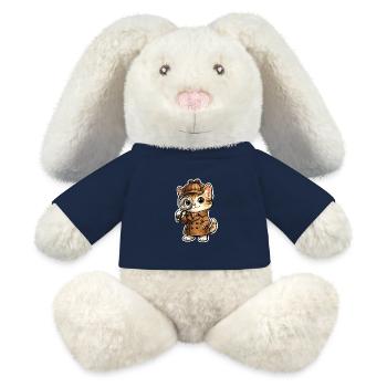 Katzendetektiv mit Lupe - MiniFeet® RecycelHase® Creme - French Navy - Vorne