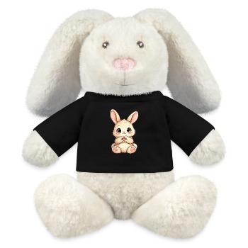 Herzchen Häschen Illustration - MiniFeet® RecycelHase® Creme - Schwarz - Vorne