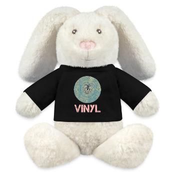 Vinyl Schallplatte für Retro Disco Vintage Freunde - MiniFeet® RecycelHase® Creme - Schwarz - Vorne