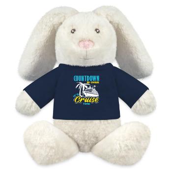 Le compte à rebours est terminé pour ses vacances de croisière - Lapin en peluche recyclé MiniFeet® Crème - bleu marine - Devant