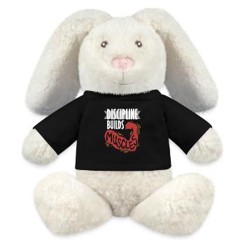 La discipline du coach sportif développe les muscles - Lapin en peluche recyclé MiniFeet® Crème - noir - Devant