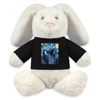 Allemand à poil court - Lapin en peluche recyclé MiniFeet® Crème - noir - Devant