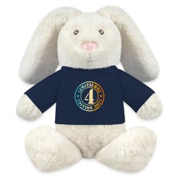 4. Geburtstag Junge Mädchen - MiniFeet® RecycelHase® Creme - French Navy - Vorne