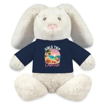 Voyage des filles Cancún - Lapin en peluche recyclé MiniFeet® Crème - bleu marine - Devant