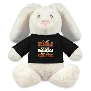 Historien : Histoire Jamais Drôle - Lapin en peluche recyclé MiniFeet® Crème - noir - Devant