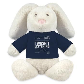 Ich habe nicht zugehört | Humor Tête en l'air Retro - MiniFeet® RecycelHase® Creme - French Navy - Vorne